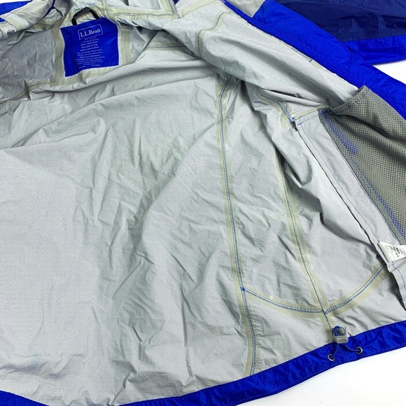 LL Bean Tek Trail Rain Jacket Misses Md Blue Hooded Full Zip Waterproof Windbrkr - Picture 12 of 16
